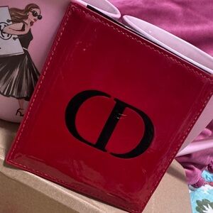 Dior Red Patent thin holder with mirror